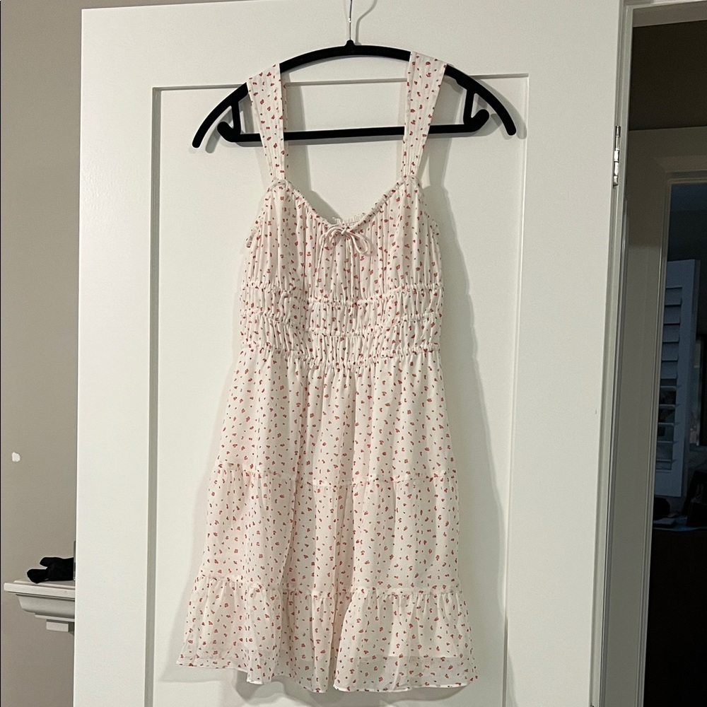 Sunday Best Cream Dress with Red Floral Accents